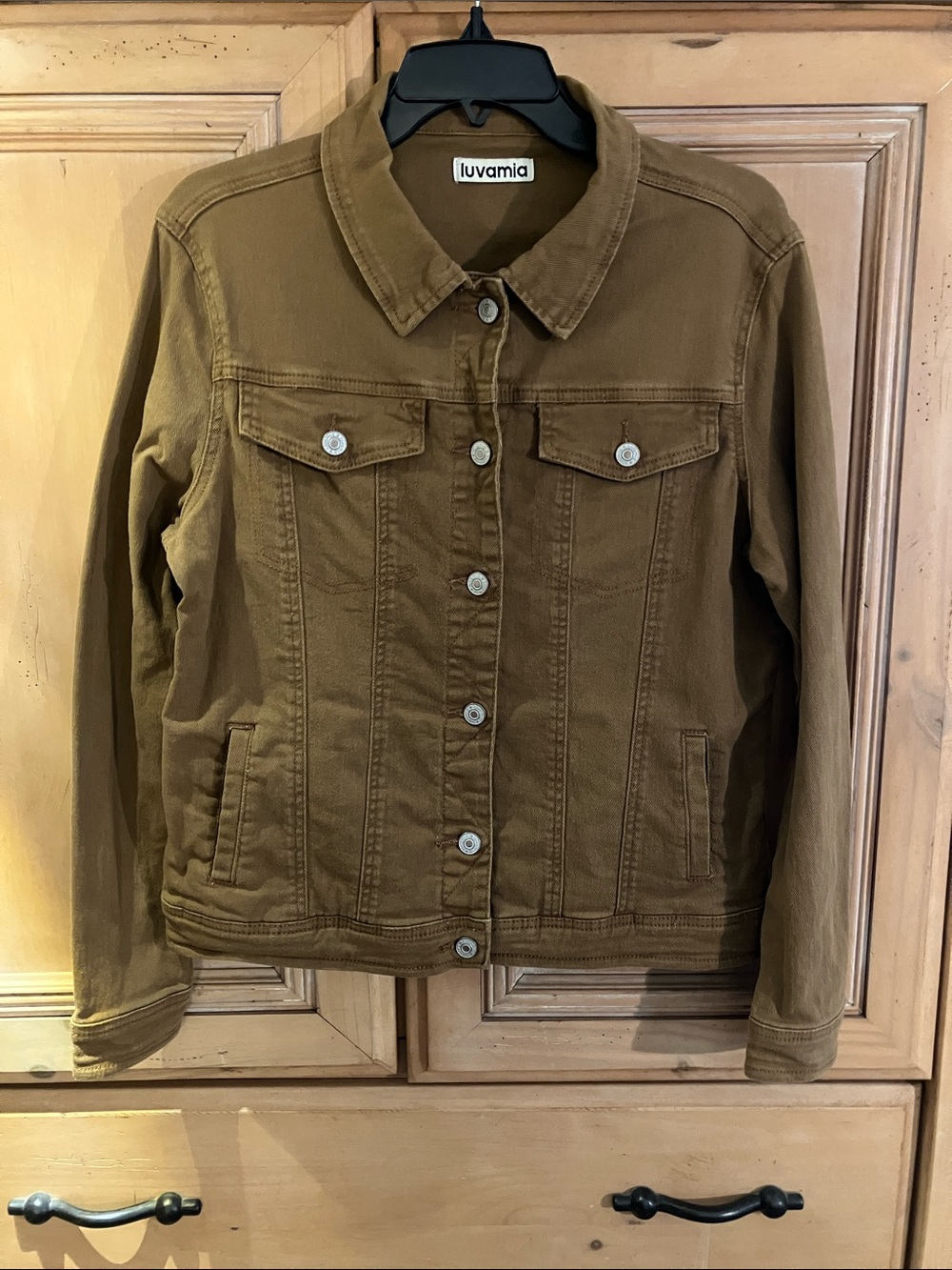 Lightweight Denim Jacket, Brown, M